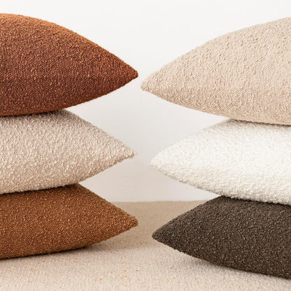 Foindtower Pack of 2 Textured Boucle Throw Pillow Covers Accent Solid Pillow Cases Decorative Cozy Soft Couch Cushion Case for Chair Sofa Bedroom Living Room Home Decor 20x20 Inch Burnt Orange Hazel