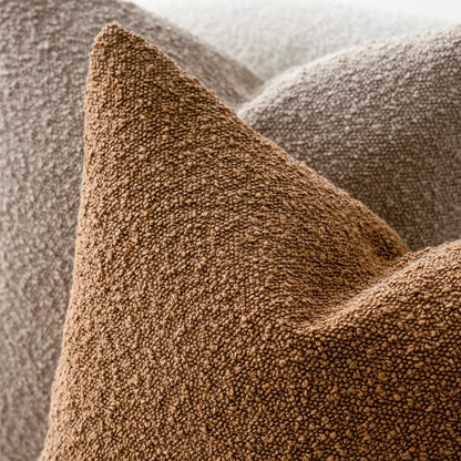 Foindtower Pack of 2 Textured Boucle Throw Pillow Covers Accent Solid Pillow Cases Cozy Soft Decorative Couch Cushion Case for Chair Sofa Bedroom Living Room Home Decor, 20 x 20 Inch,Rust Tobacco