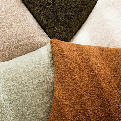Foindtower Pack of 2, Curly Faux Fur Decorative Throw Pillow Covers Soft Fuzzy Plush Cushion Case with Zipper Cozy Pillowcase for Home Living Room Couch Bed Sofa 18 x 18 Inch, Bronze
